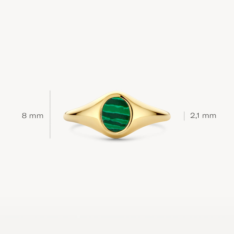 Ring 1219YMA - 14k Geelgoud met Malachiet