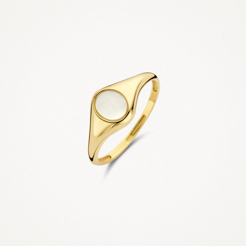 Signet ring 1219YMP - 14k Yellow gold with Mother of Pearl