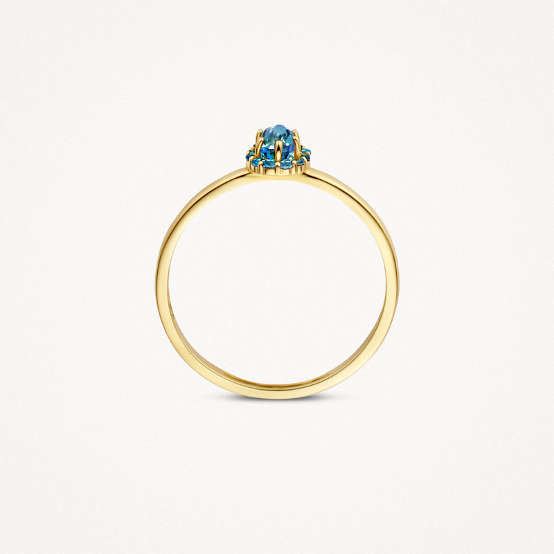 Ring 1226YLB - 14k Yellow gold with Blue Topaz