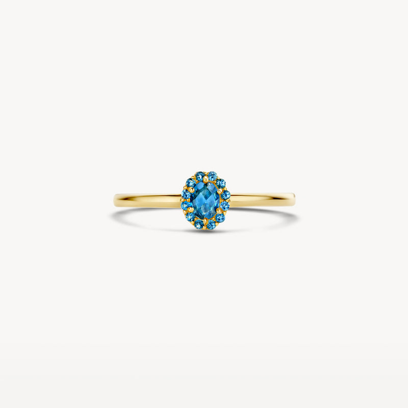 Ring 1226YLB - 14k Yellow gold with Blue Topaz