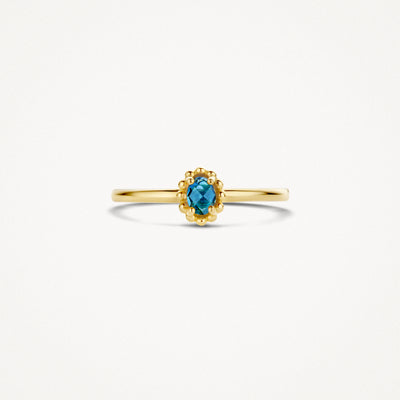 Ring 1227YLB - 14k Yellow gold with Blue Topaz