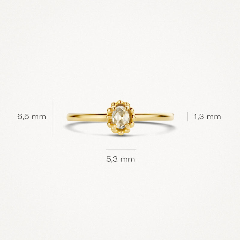 Ring 1227YWT - 14k Yellowgold with white topaz