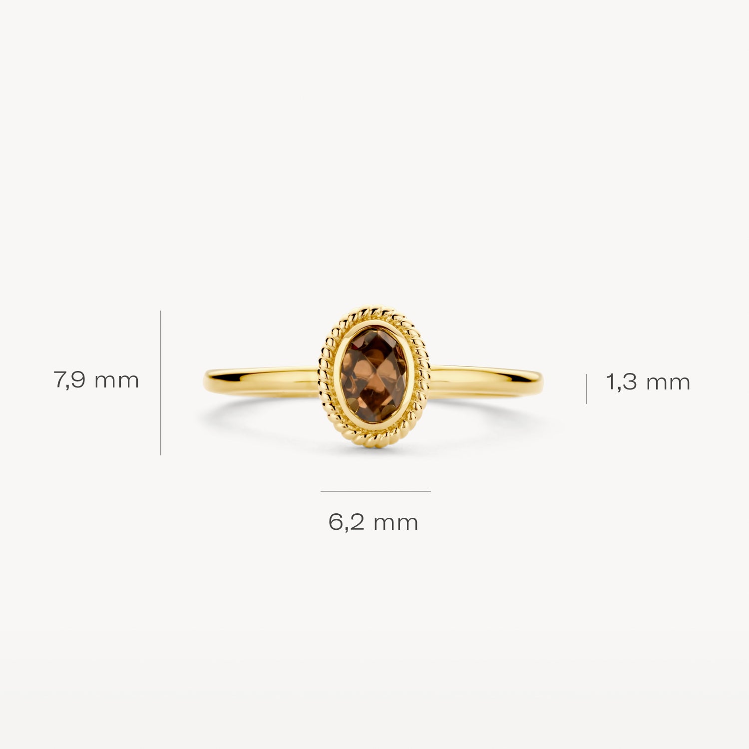 Ring 1239YBQ - 14k Yellow gold with mother of pearl and pure quartz