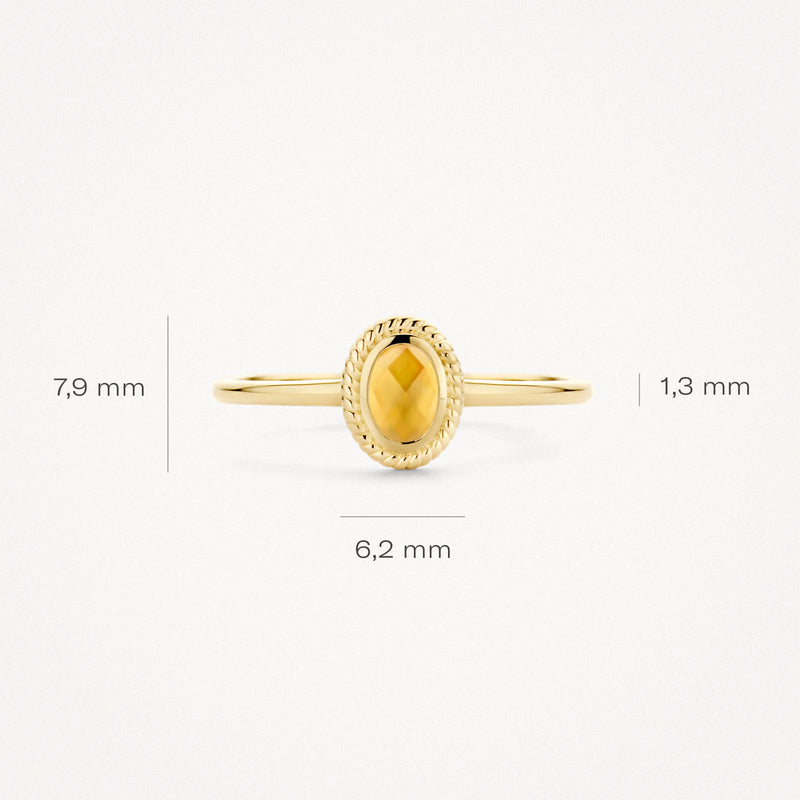 Ring 1239YMC - 14k Yellow gold with citrine and mother of Pearl