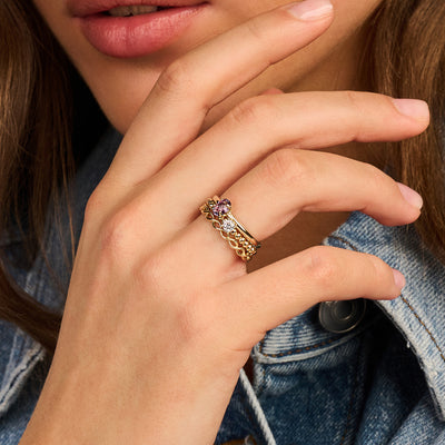 14ct Gold Amethyst Solitaire Ring