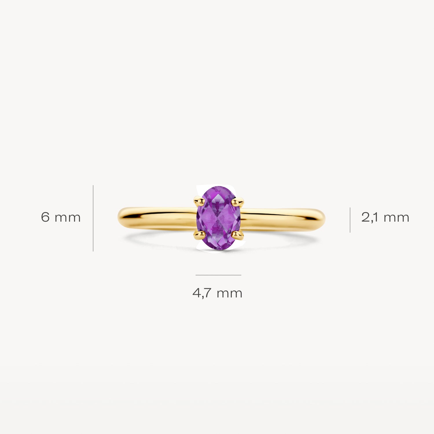 Ring 1242YAM - 585er Gelbgold mit Amethyst