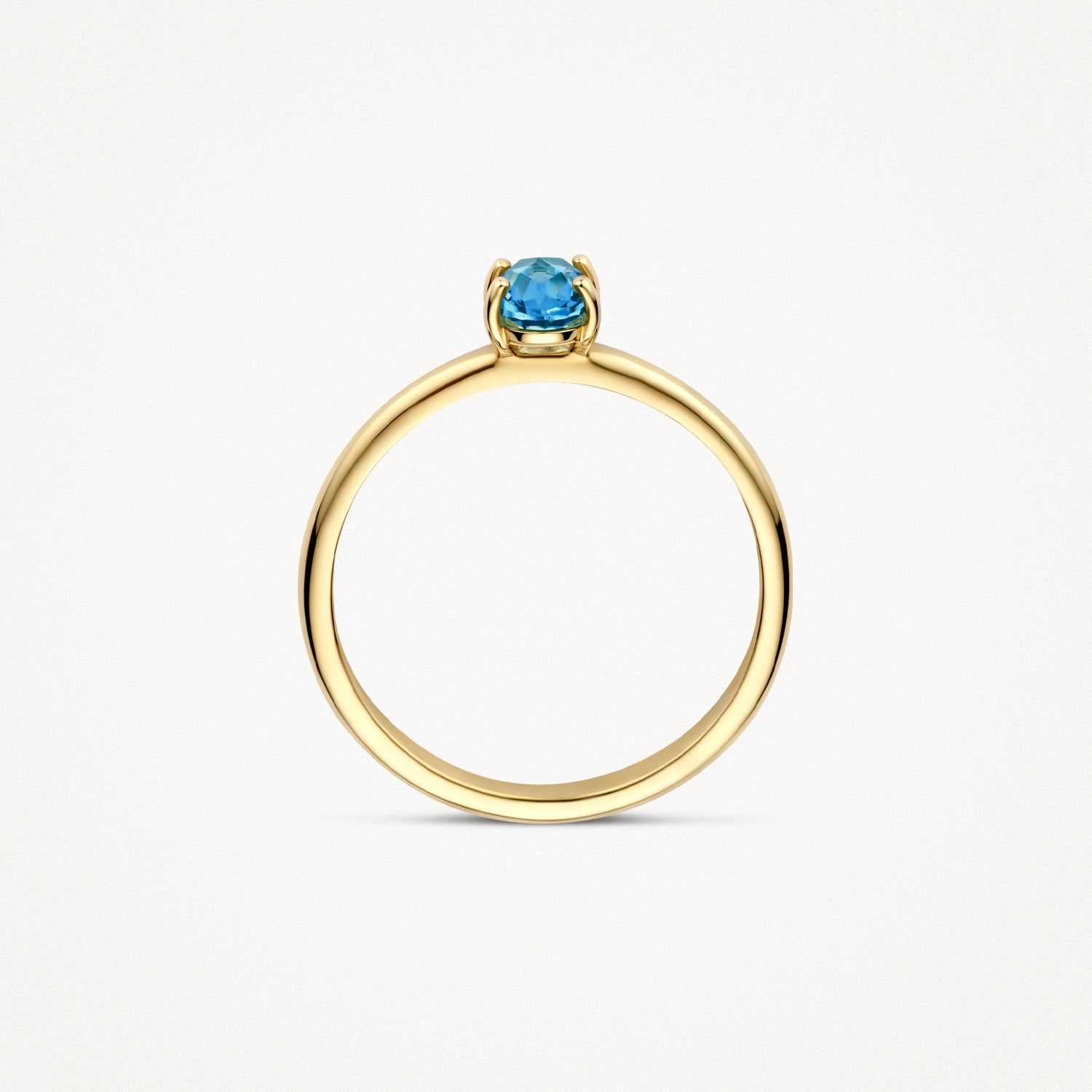 Ring 1242YLB - 14k Geelgoud met Blauwe Topaas