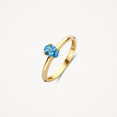 Ring 1242YLB - 585er Gelbgold mit blauem Topas