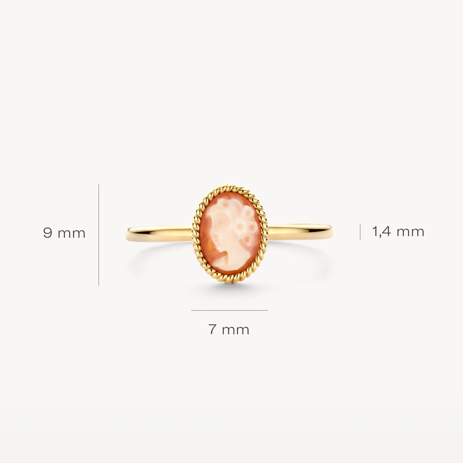 Ring 1250YCA - 14k Yellow Gold with Cameo