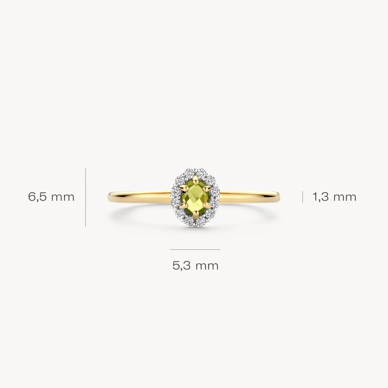 Bague 1258YGP - 14k or jaune avec Peridot