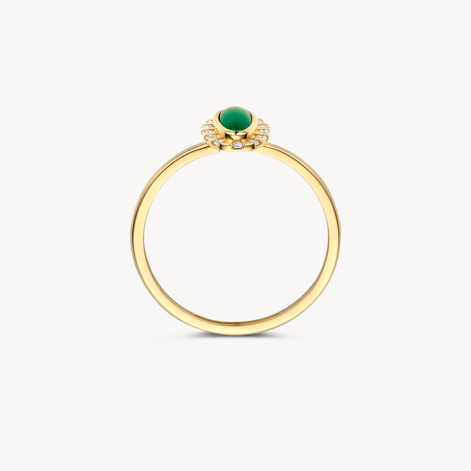 Ring 1266YGA - 14k Gold with Green Agate