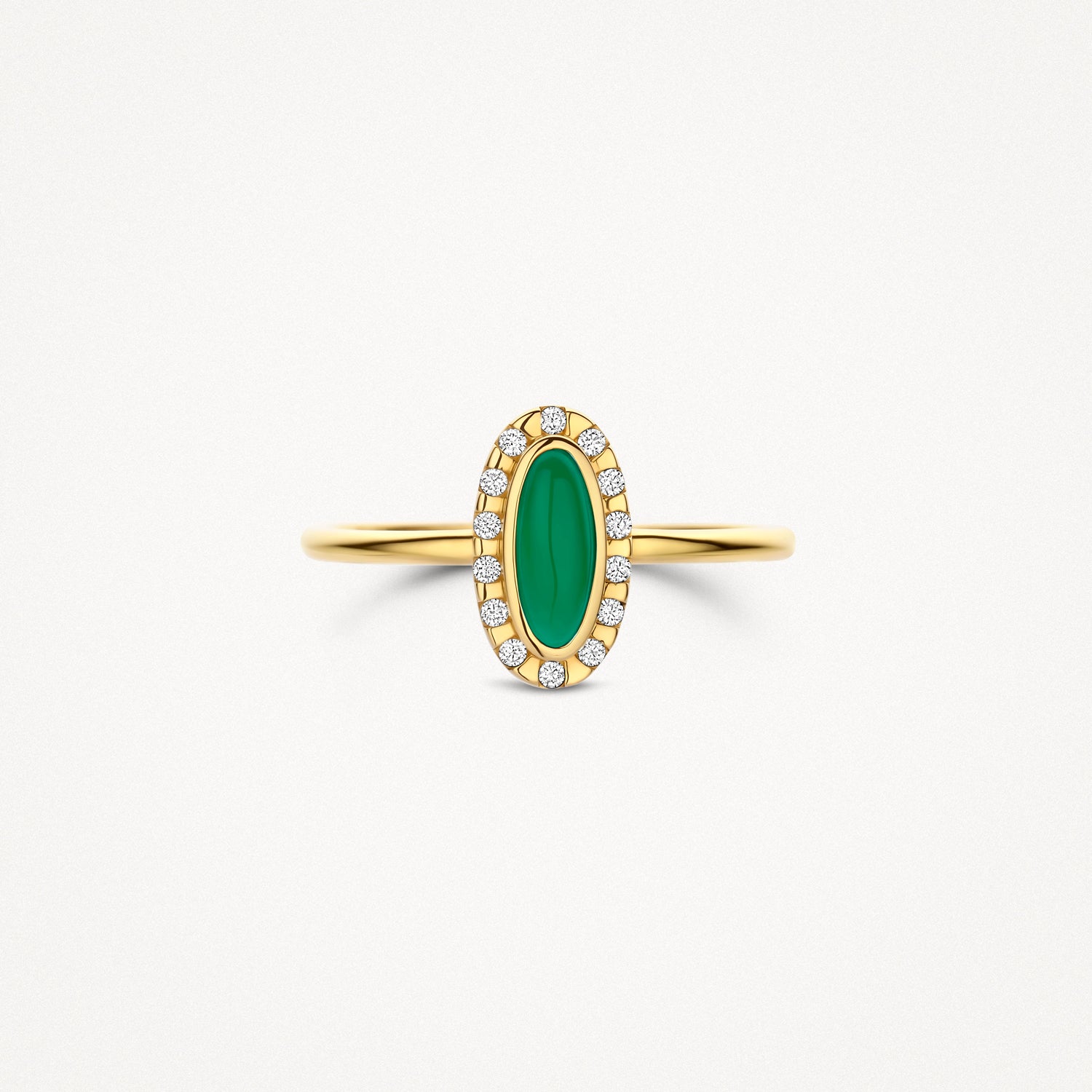 Ring 1266YGA - 14k Gold with Green Agate