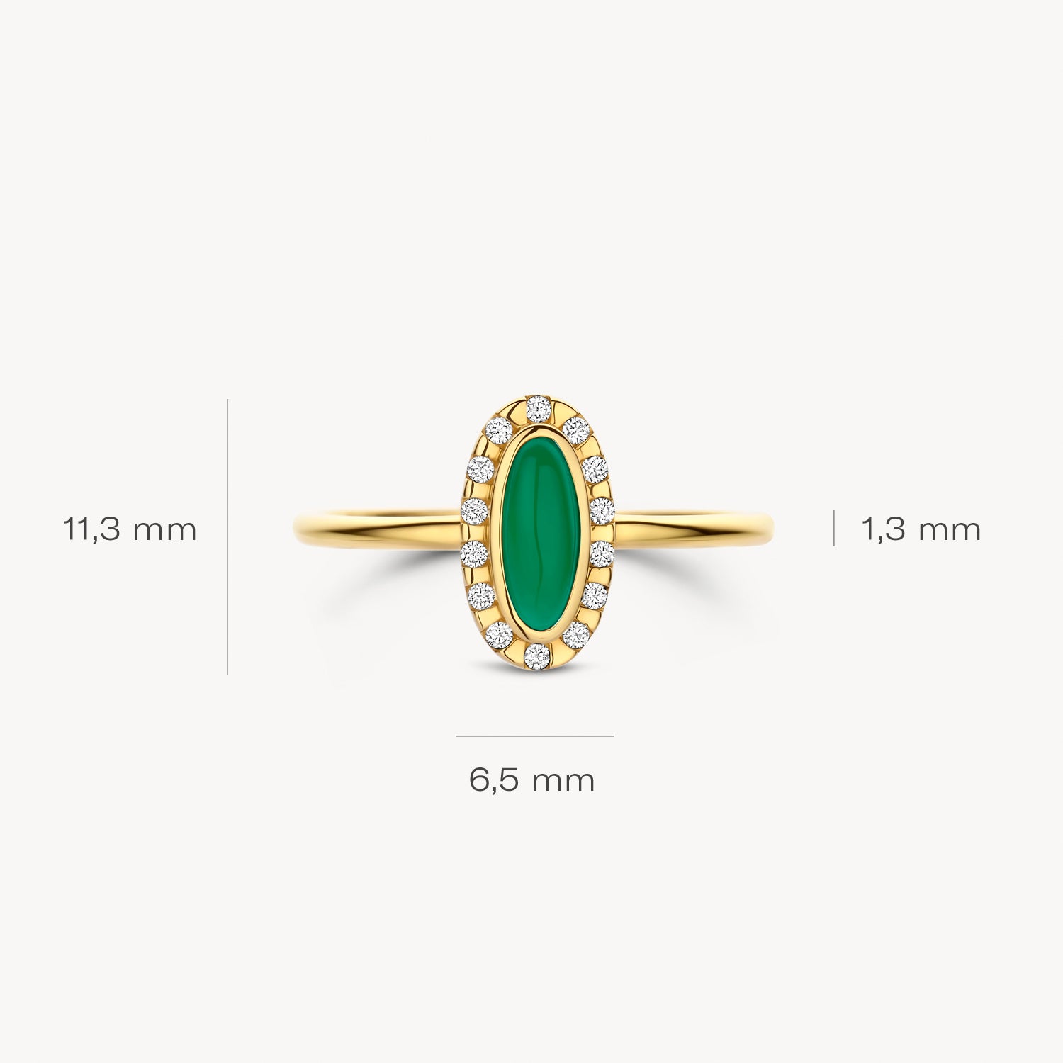 Ring 1266YGA - 14k Gold with Green Agate