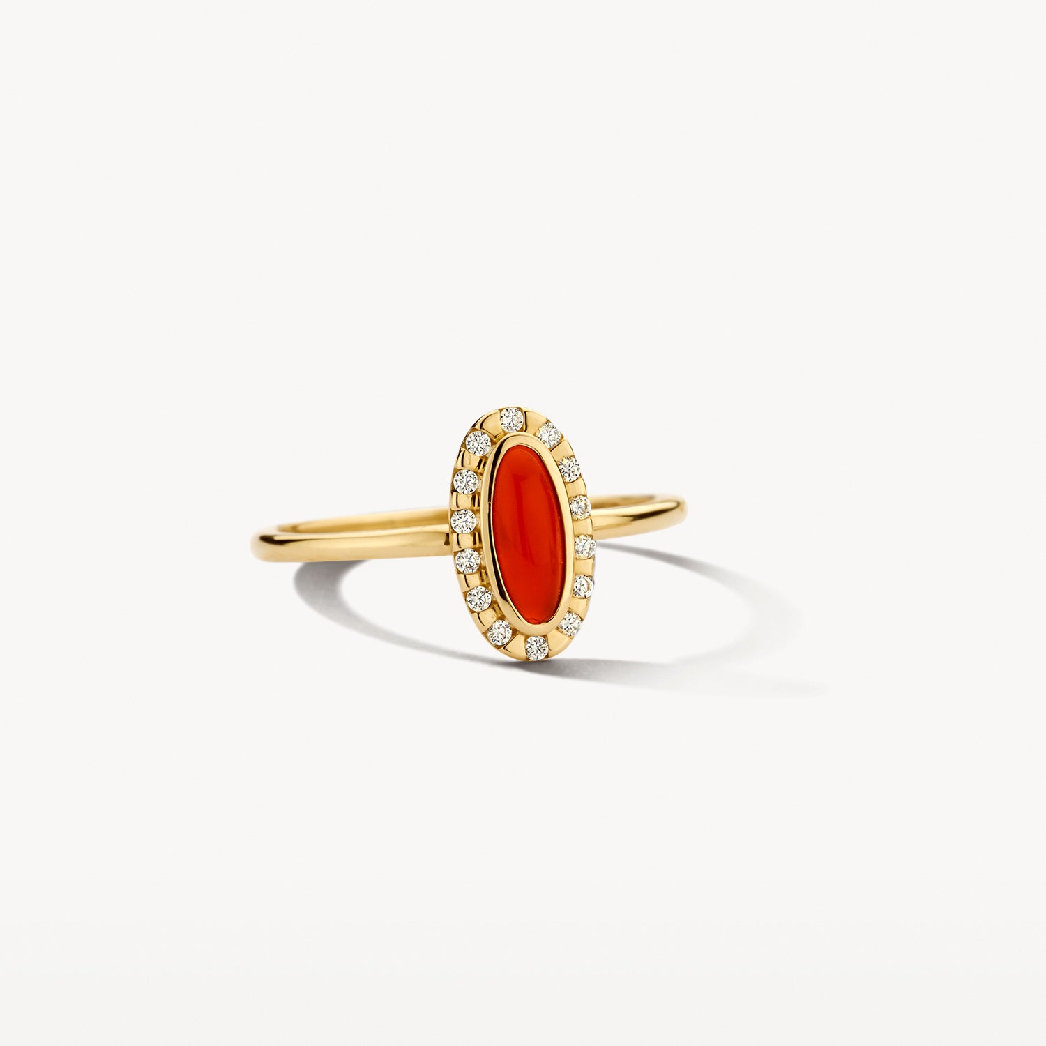 Ring 1266YRA - 14k Gold with Red Agate