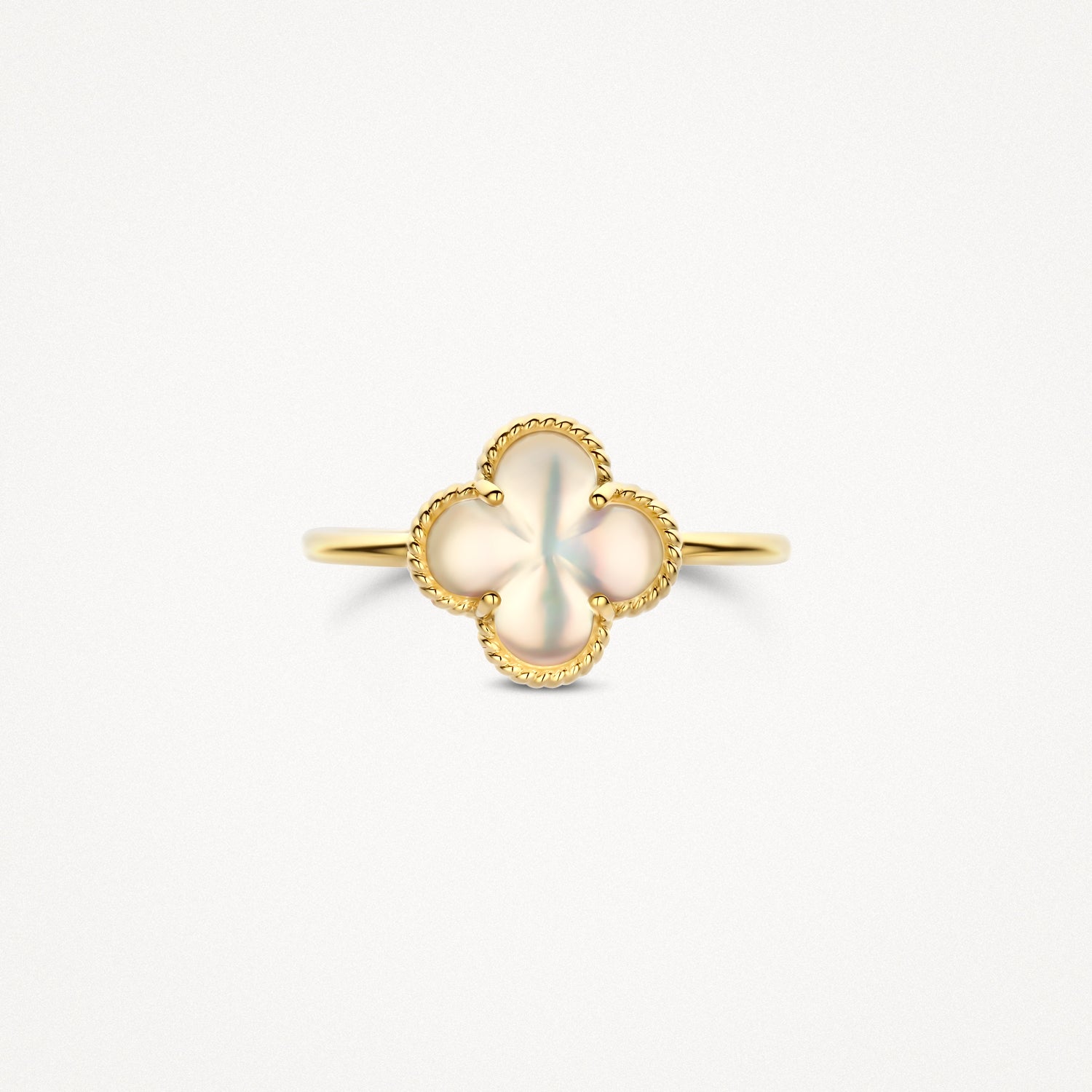 Ring 1269YMQ - 585er Gold mit Perlmutt Und Bergkristall