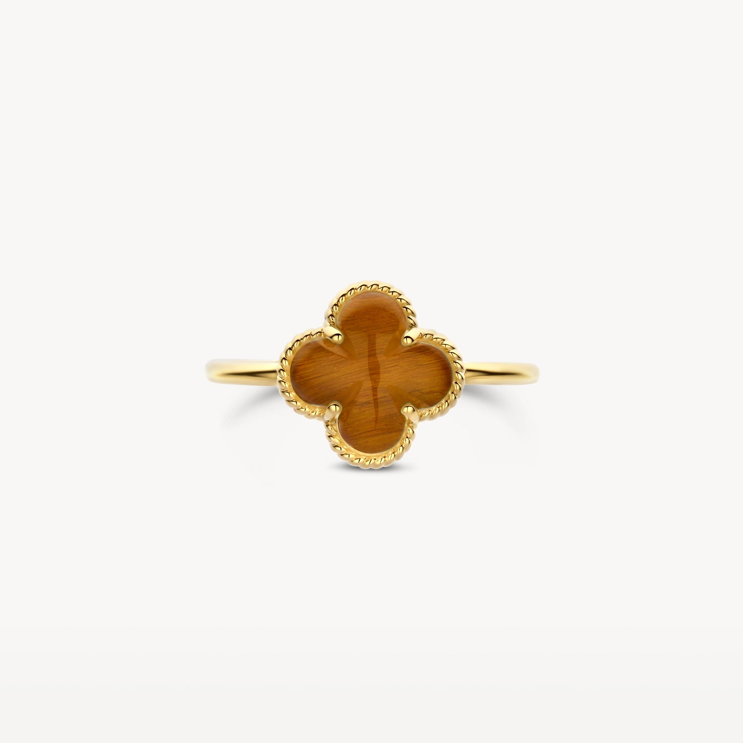 Bague 1269YTQ - Or 14 carats avec Œil de tigre et Cristal de roche