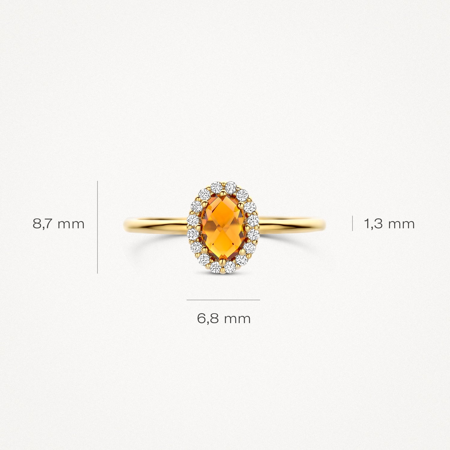 Ring 1271YCI - 14k Gold with madeira citrine