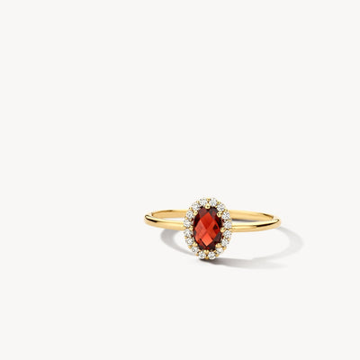 Bague 1271YGA - Or 14k avec grenat du Mozambique