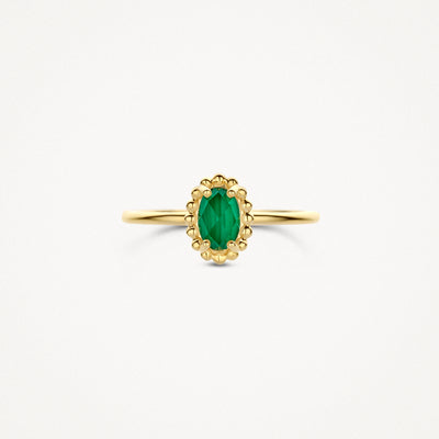 Ring 1272YMA - 585er Gold mit Malachit und Bergkristall