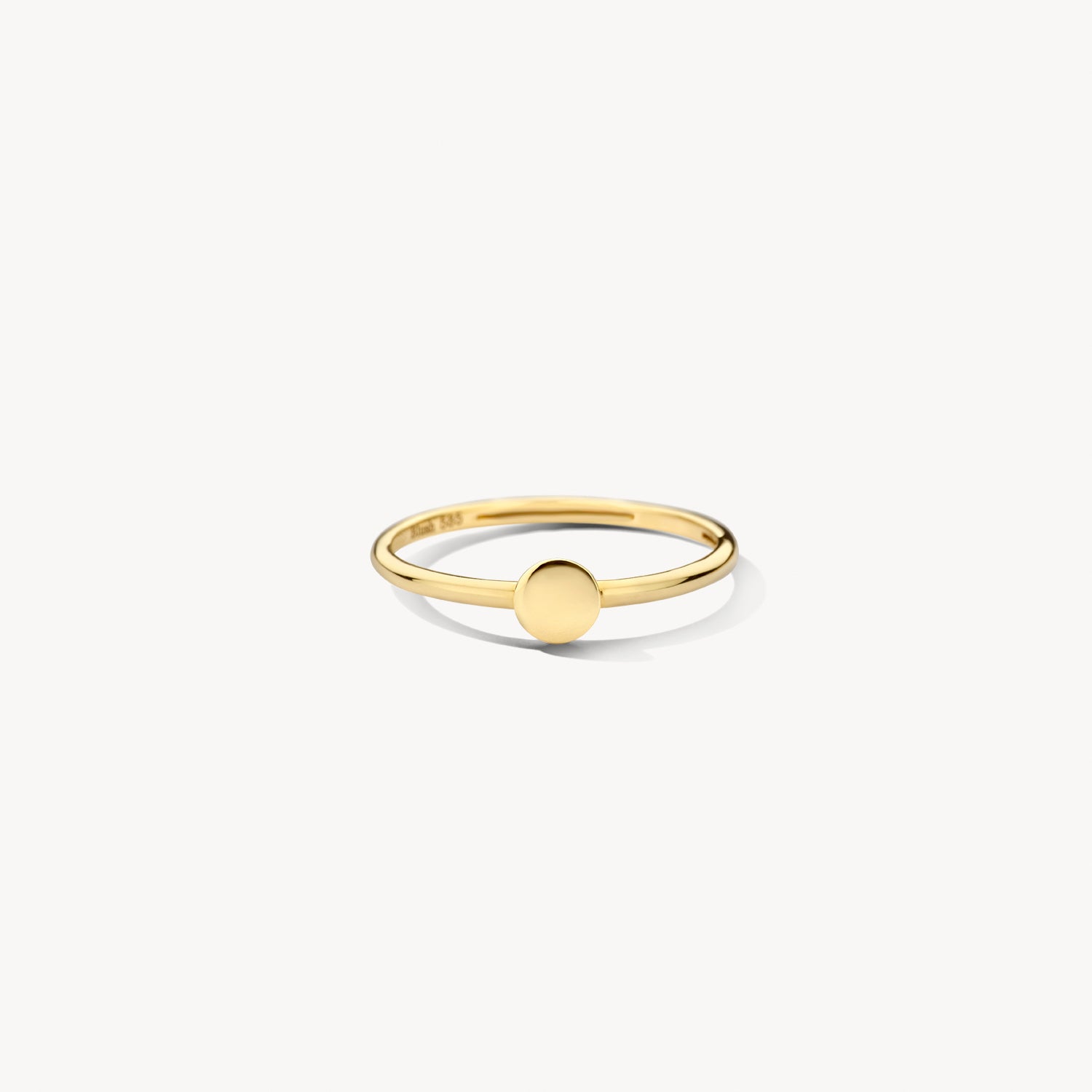 Ring met rond plaatje 14k goud