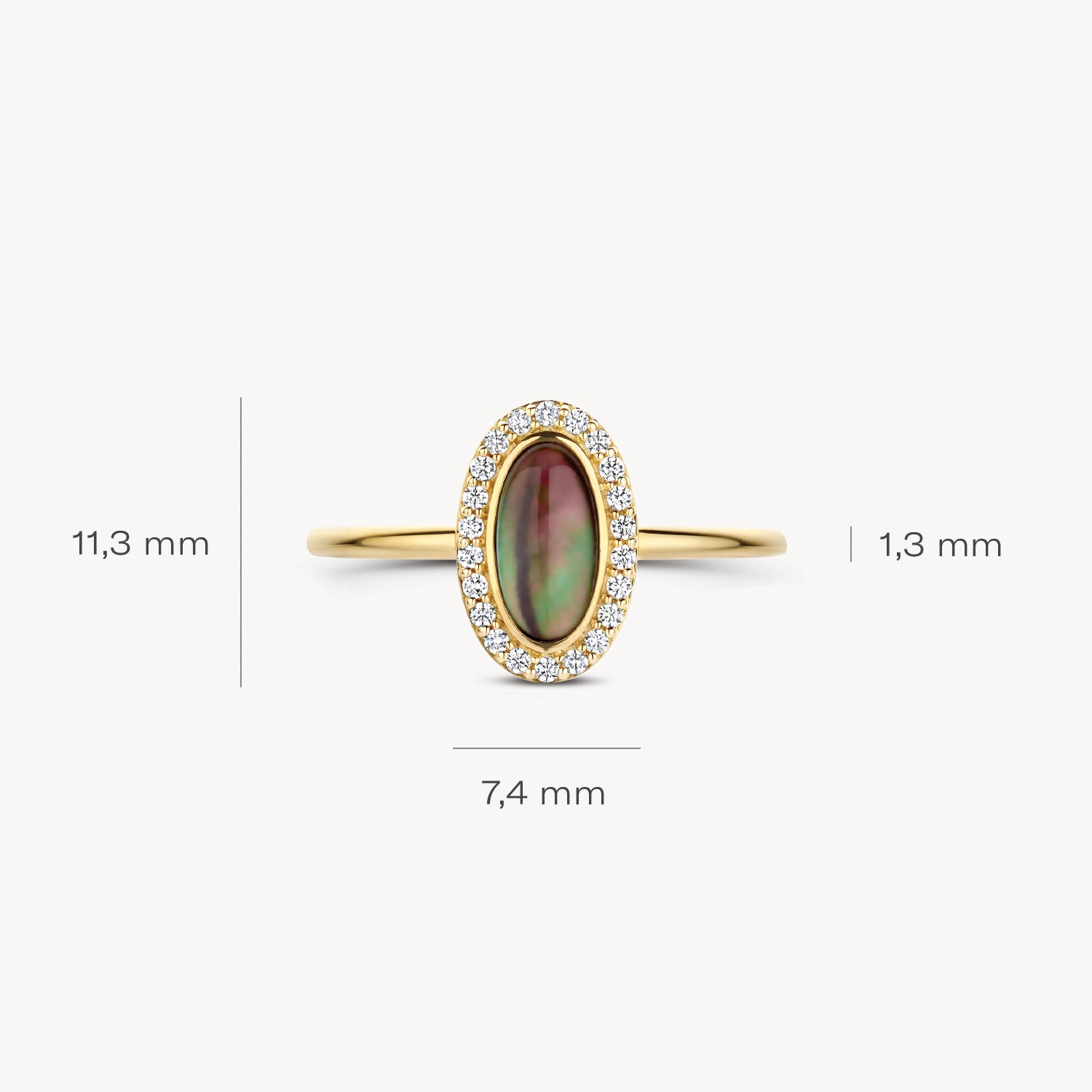 Ring 1279YBQ - 14k Gold with Black Pearl and Zirconia