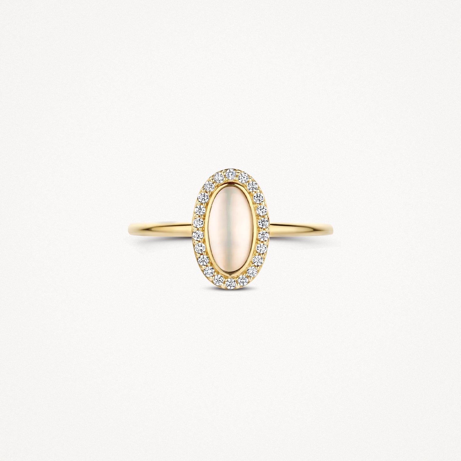 Ring 1279YMQ - 14k Gold with Mother of Pearl and Zirconia