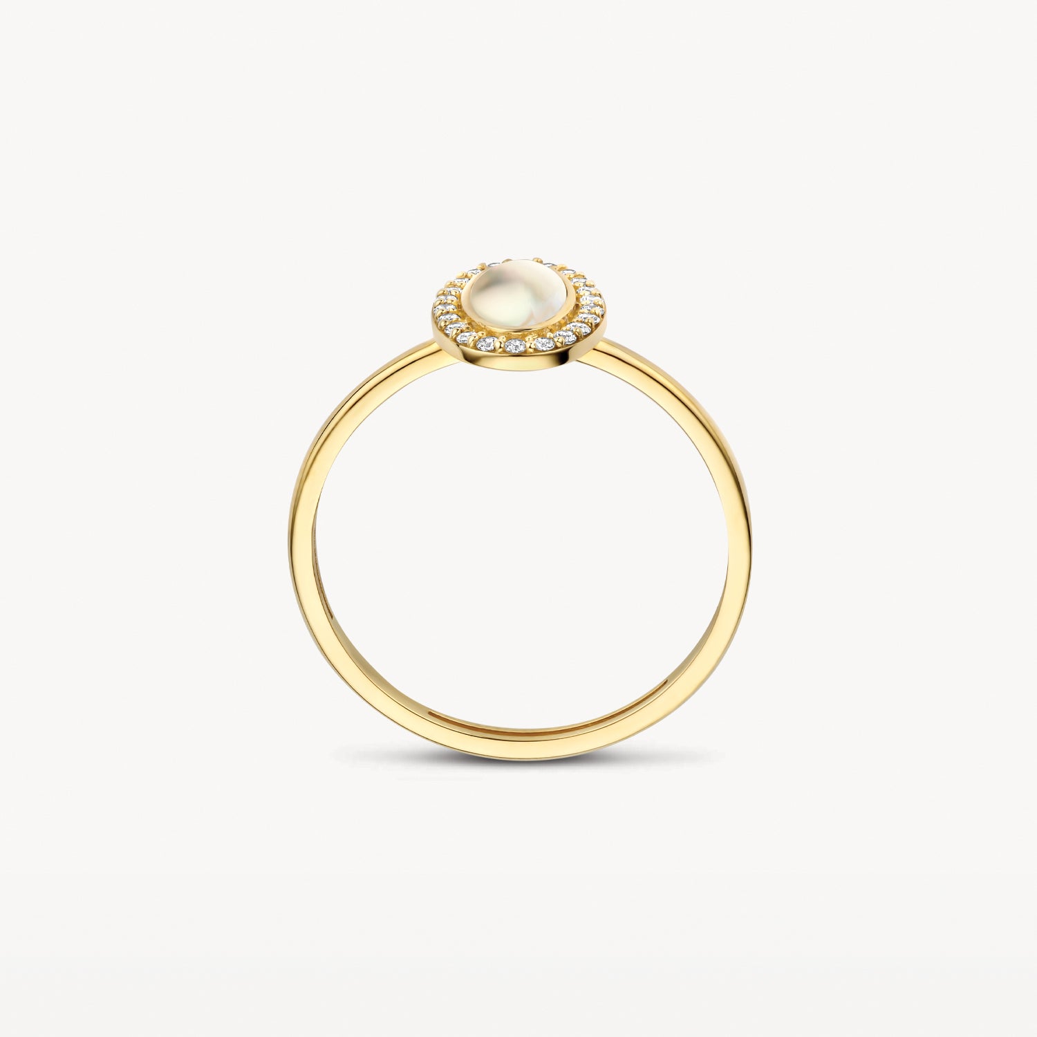 Ring 1279YMQ - 14k Gold with Mother of Pearl and Zirconia