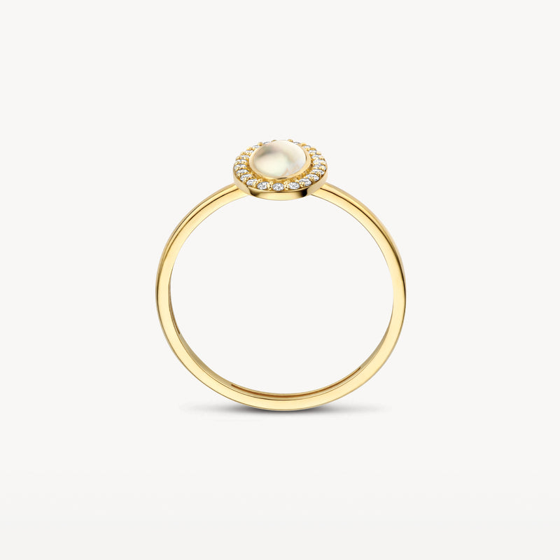 Ring 1279YMQ - 14k Gold with Mother of Pearl and Zirconia