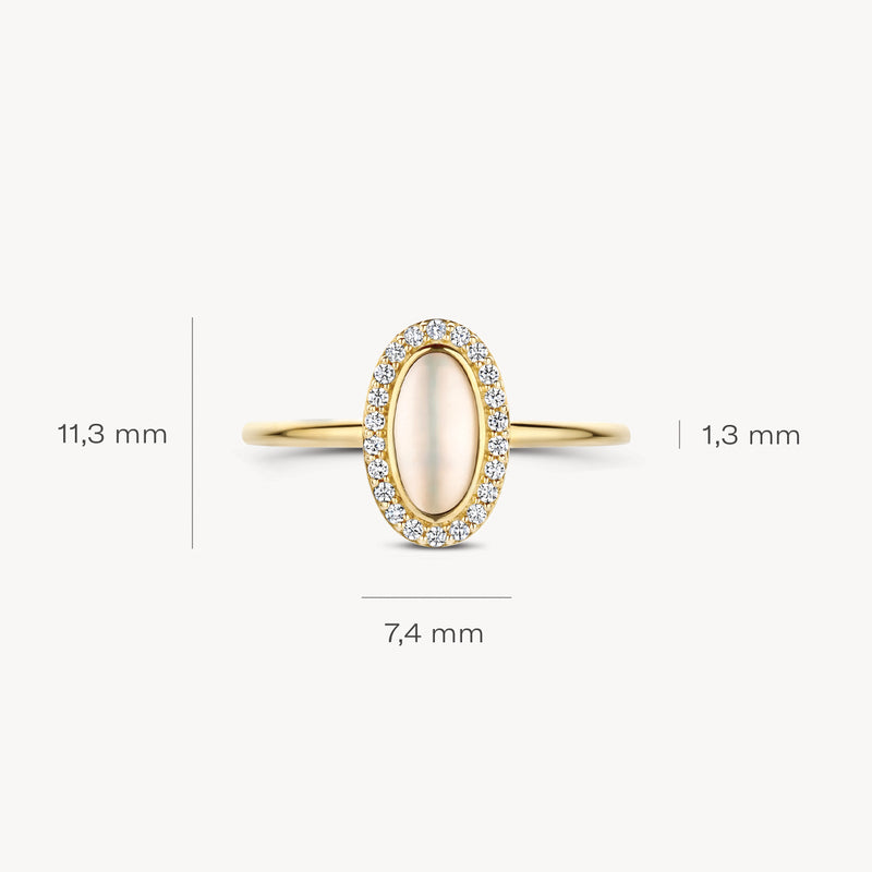 Ring 1279YMQ - 14k Gold with Mother of Pearl and Zirconia