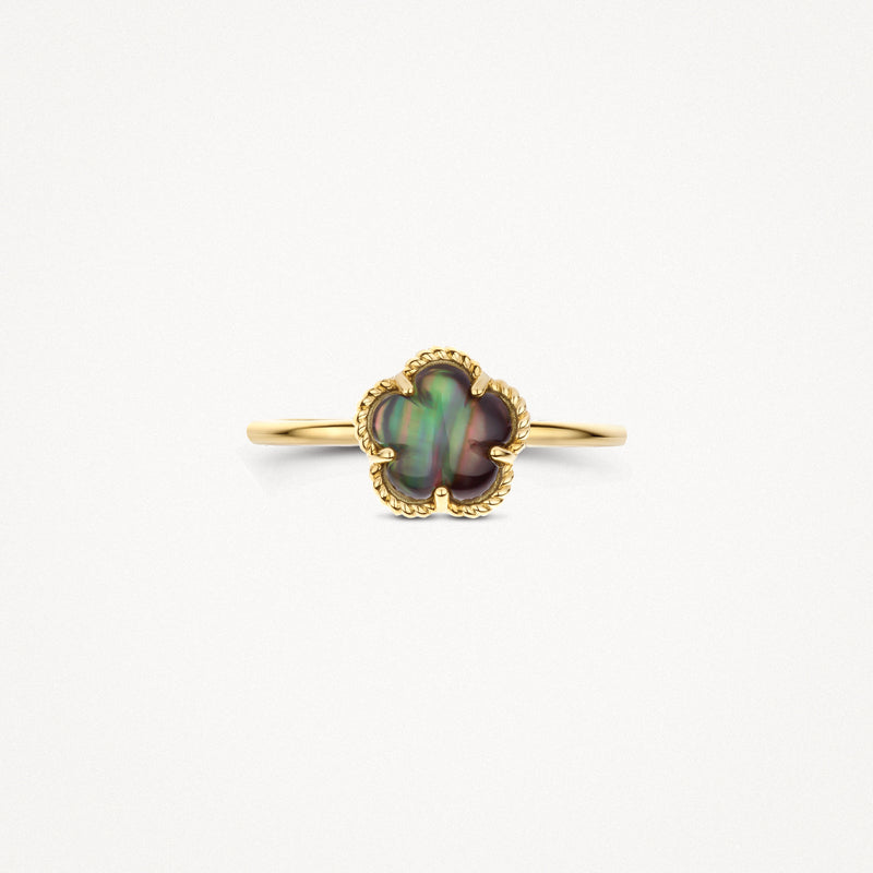 Ring 1280YBQ - 14k Gold with Black Pearl