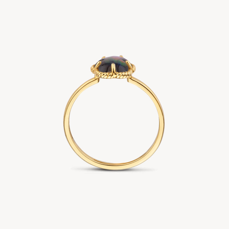 Ring 1280YBQ - 14k Gold with Black Pearl