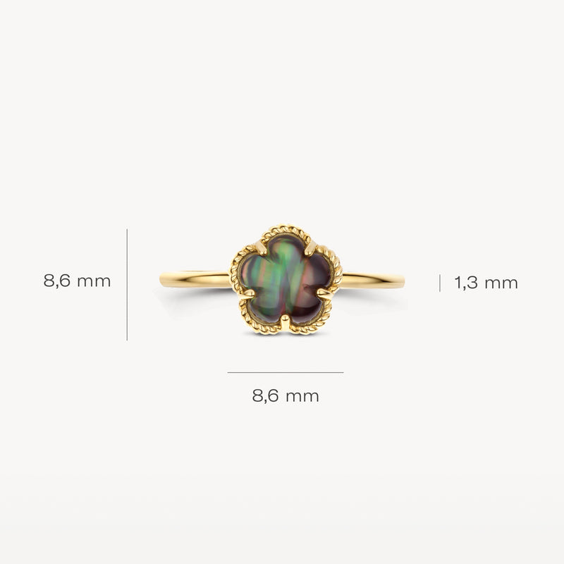 Ring 1280YBQ - 14k Gold with Black Pearl