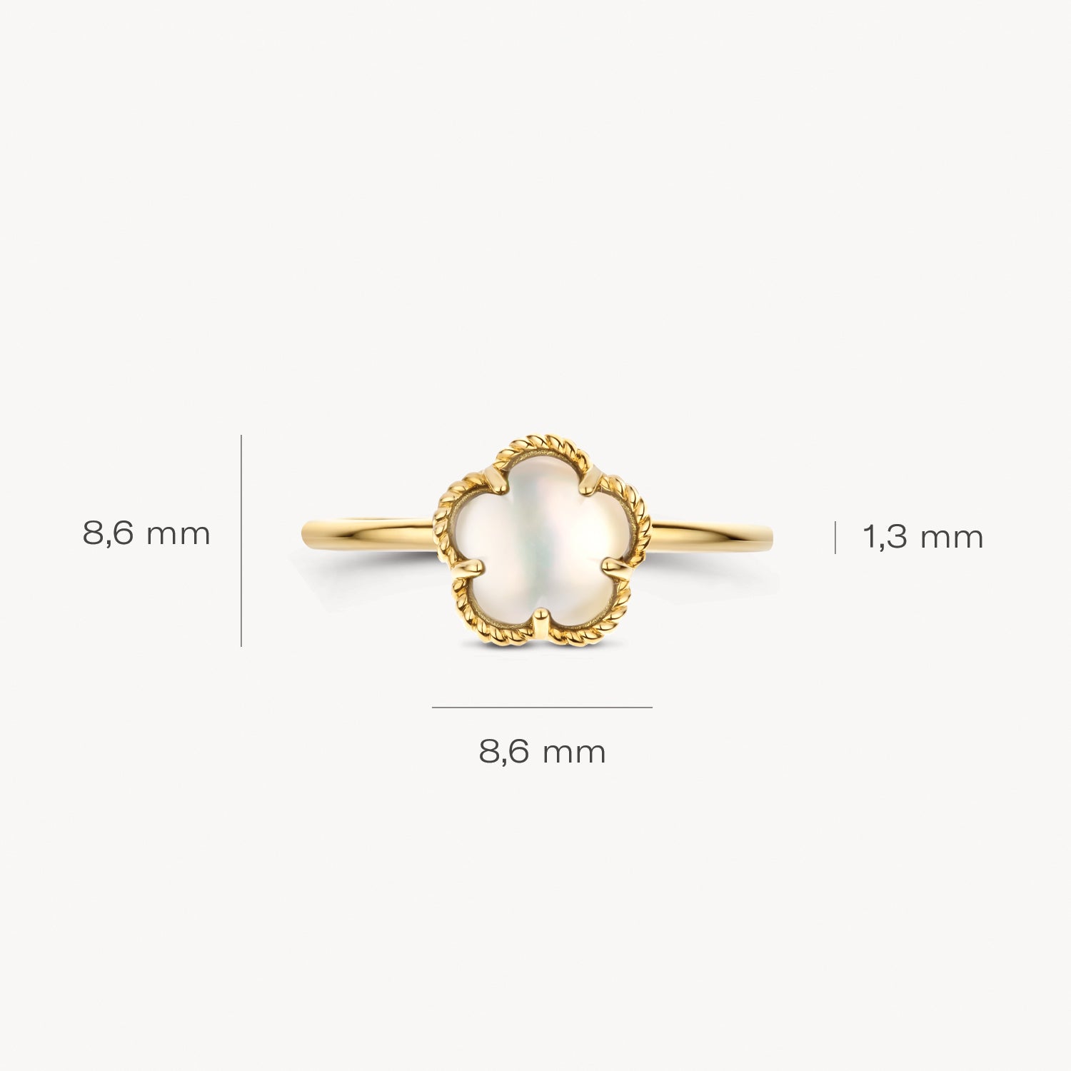 Ring 1280YMQ - 14k Gold with mother of pearl