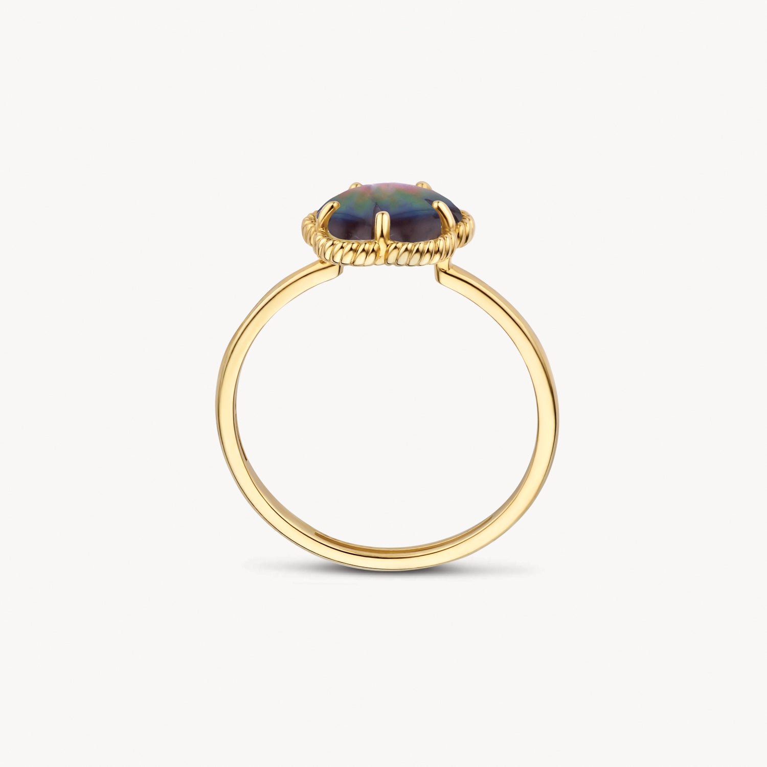 Ring 1281YBQ - 14k Gold with Black Pearl