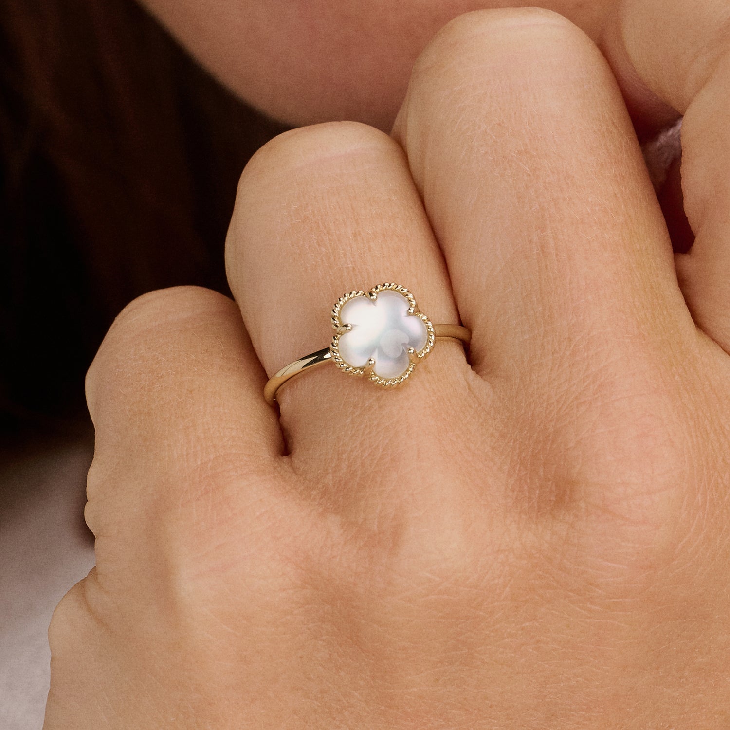 Ring 1281YMQ - 14k Goud met parelmoer
