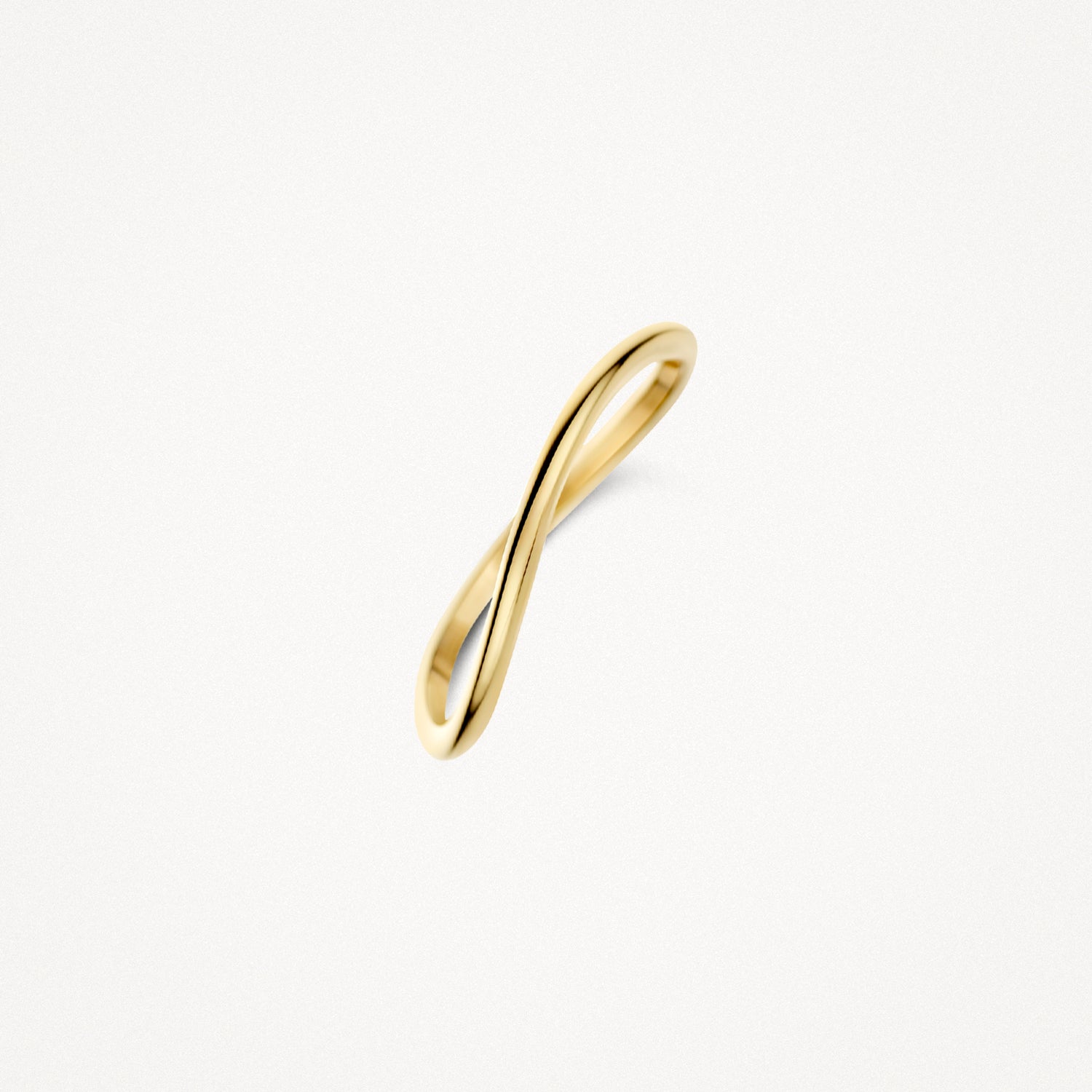 Genuine 14ct yellow gold delicate stackable ring, glossy finish.