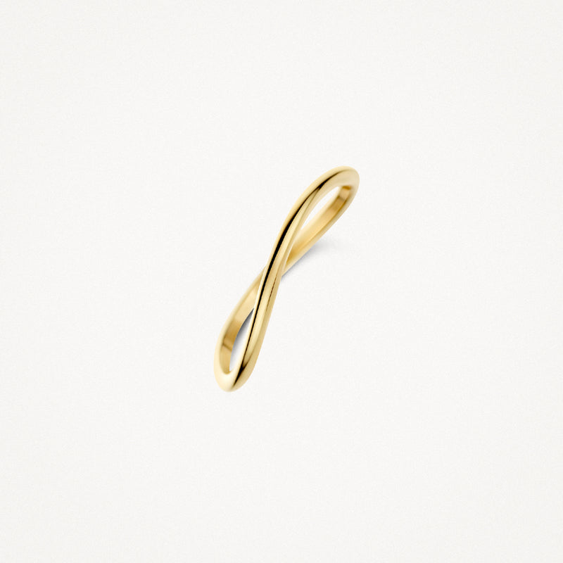 Genuine 14ct yellow gold delicate stackable ring, glossy finish.