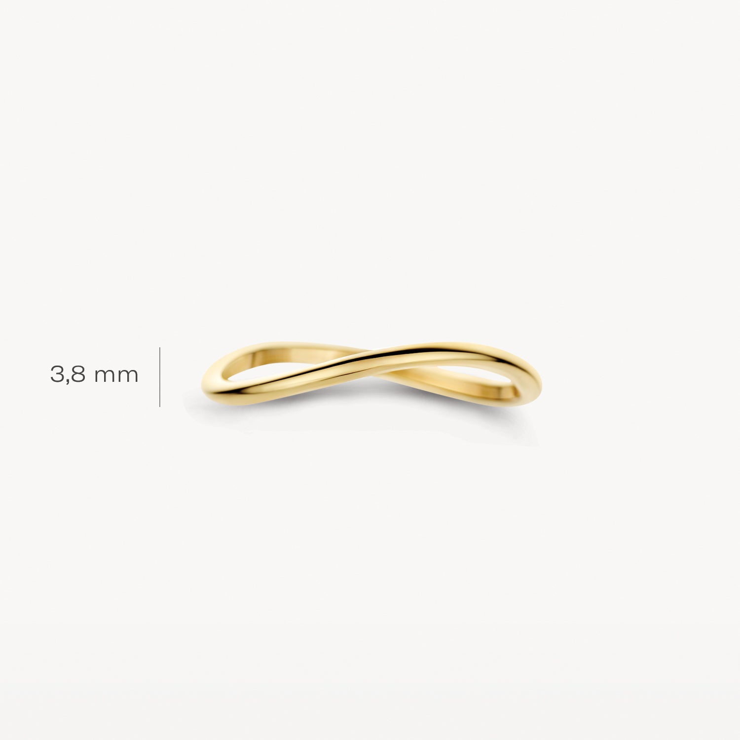 Genuine 14ct yellow gold stackable ring, band width 1.3 mm.