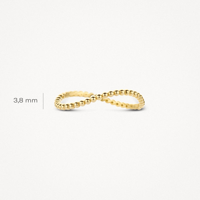 Bague empilable classique en or jaune 14 carats, largeur du anneau : 1,3 mm.