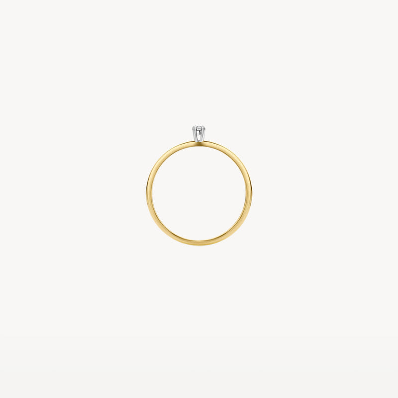 Ring 1600BDI - 14k Geel en Wit Goud met Diamant