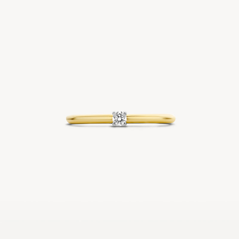 Ring 1601BDI - 14k Geel en Wit Goud met Diamant