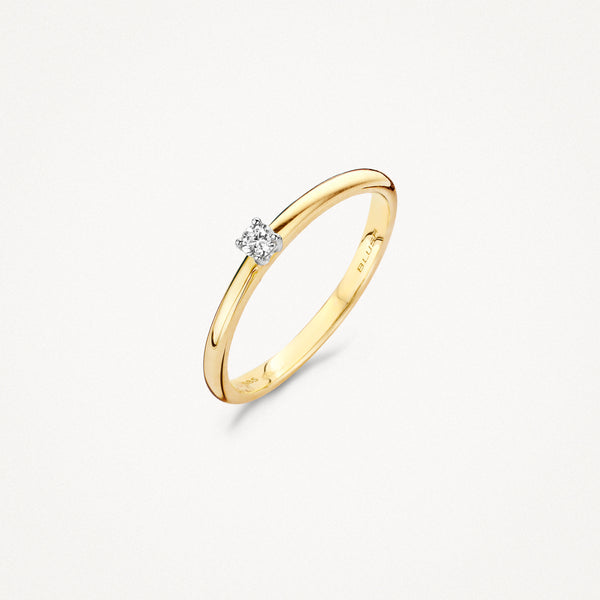 Ring 1601BDI - 14k Yellow and White Gold with diamond