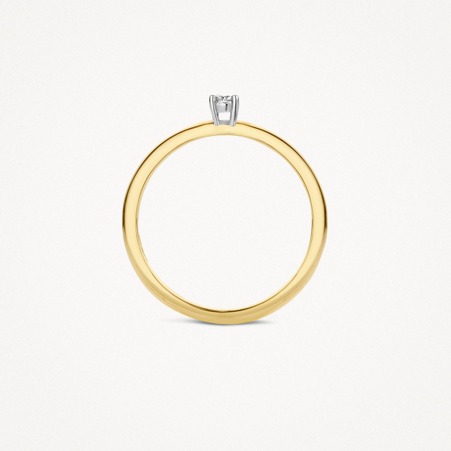 Ring 1602BDI - 14k Geel en Wit Goud met Diamant
