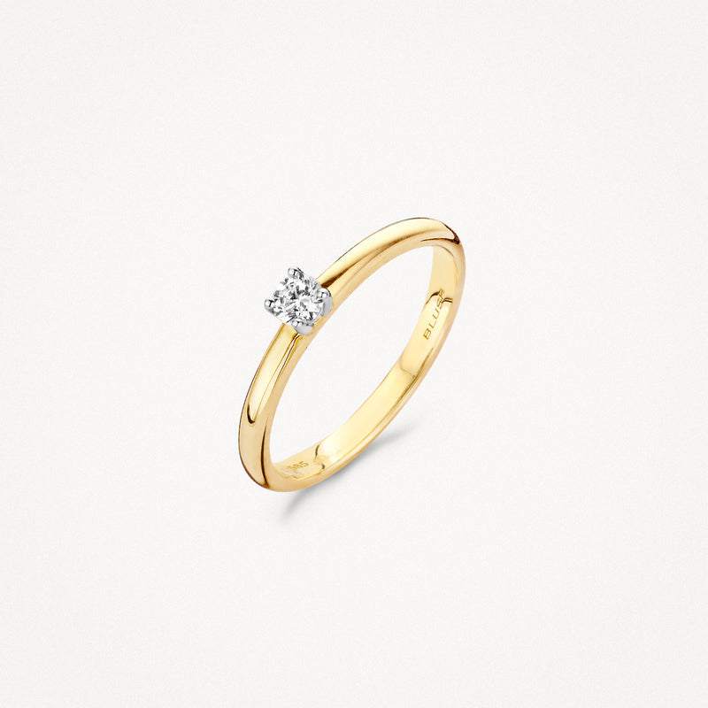 Ring 1603BDI - 585er Gelb und Weißgold mit Diamant