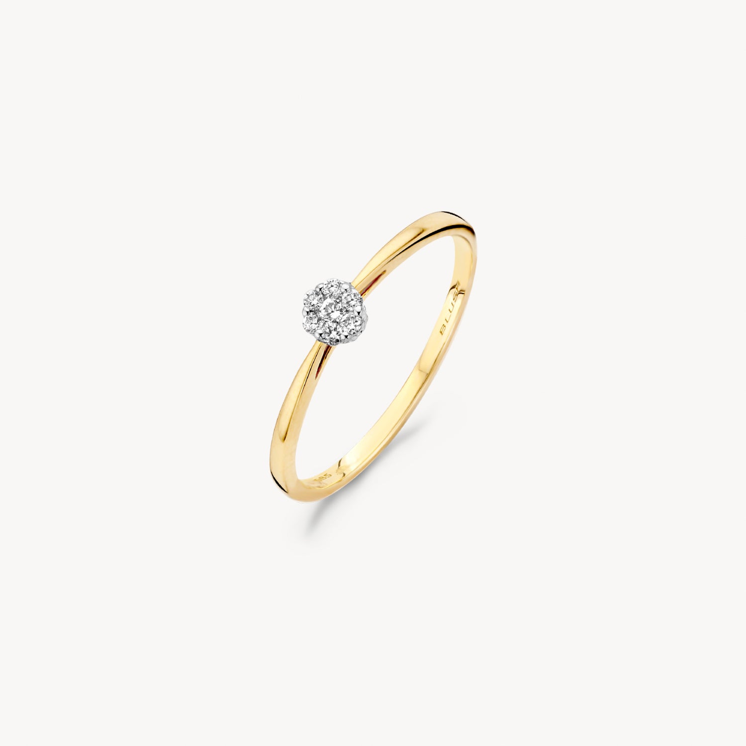Diamanten Ring in ⌀ 3,8 mm illusiezetting 14k goud