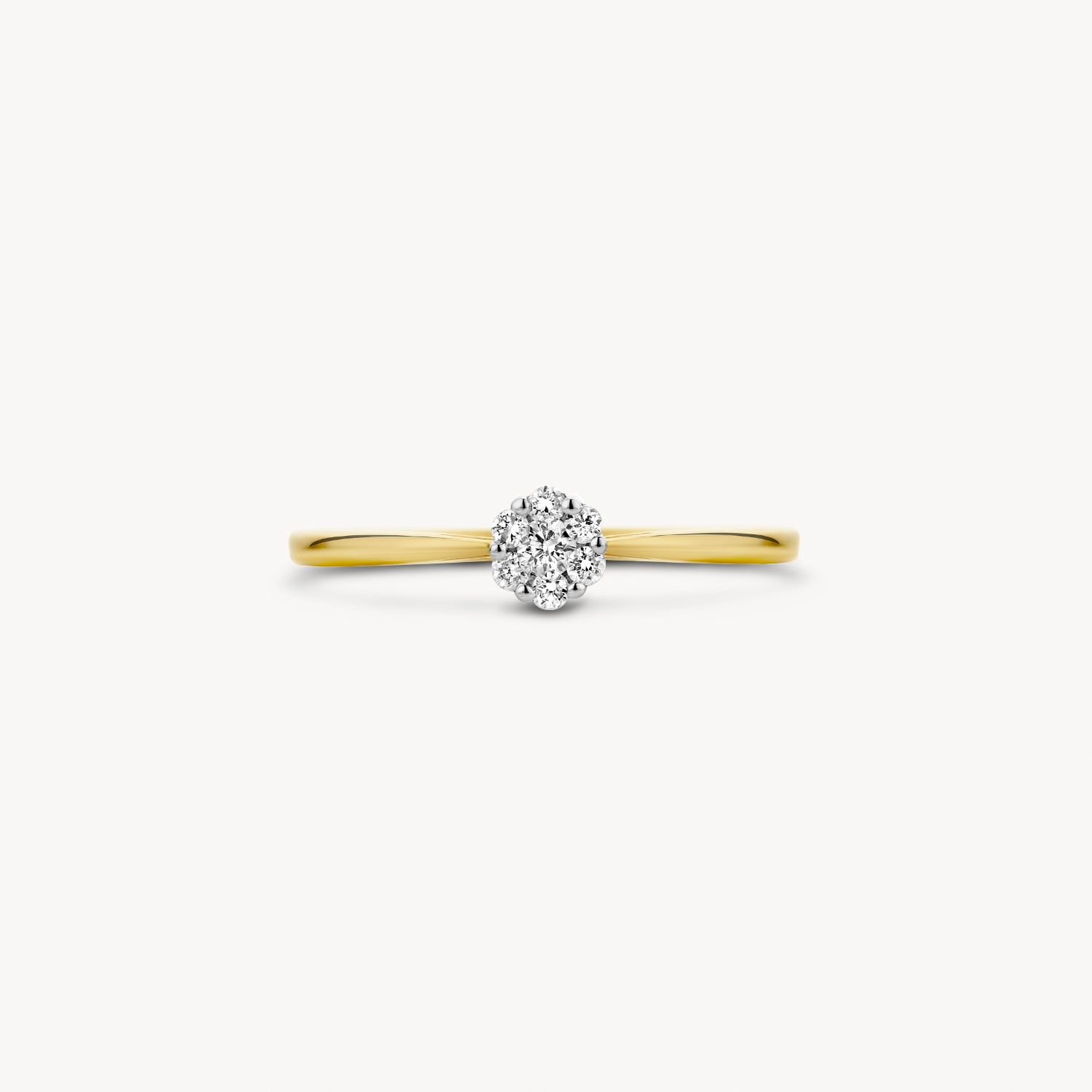 Diamanten Ring in ⌀ 4,5 mm illusiezetting 14k goud