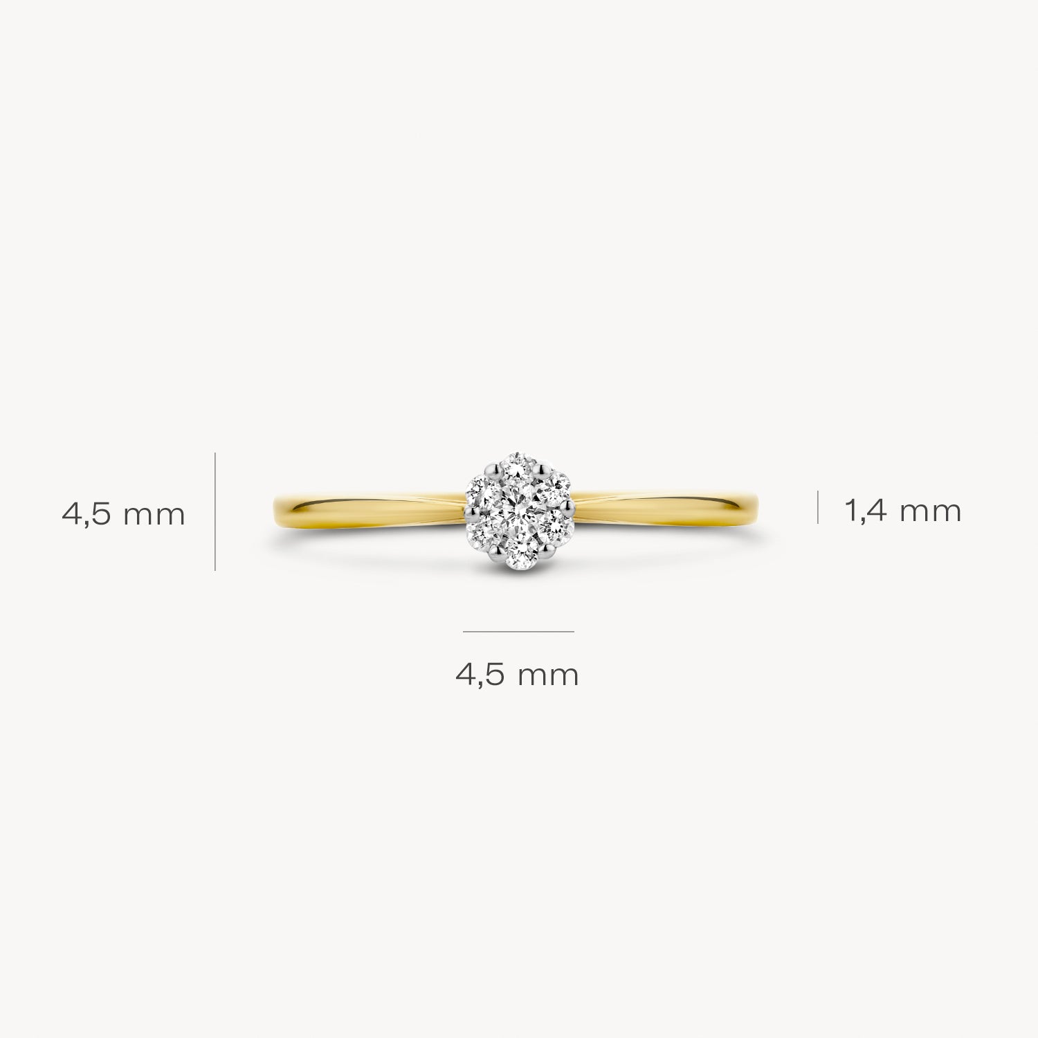 Ring 1610BDI - 14k Yellow and White Gold with Diamond