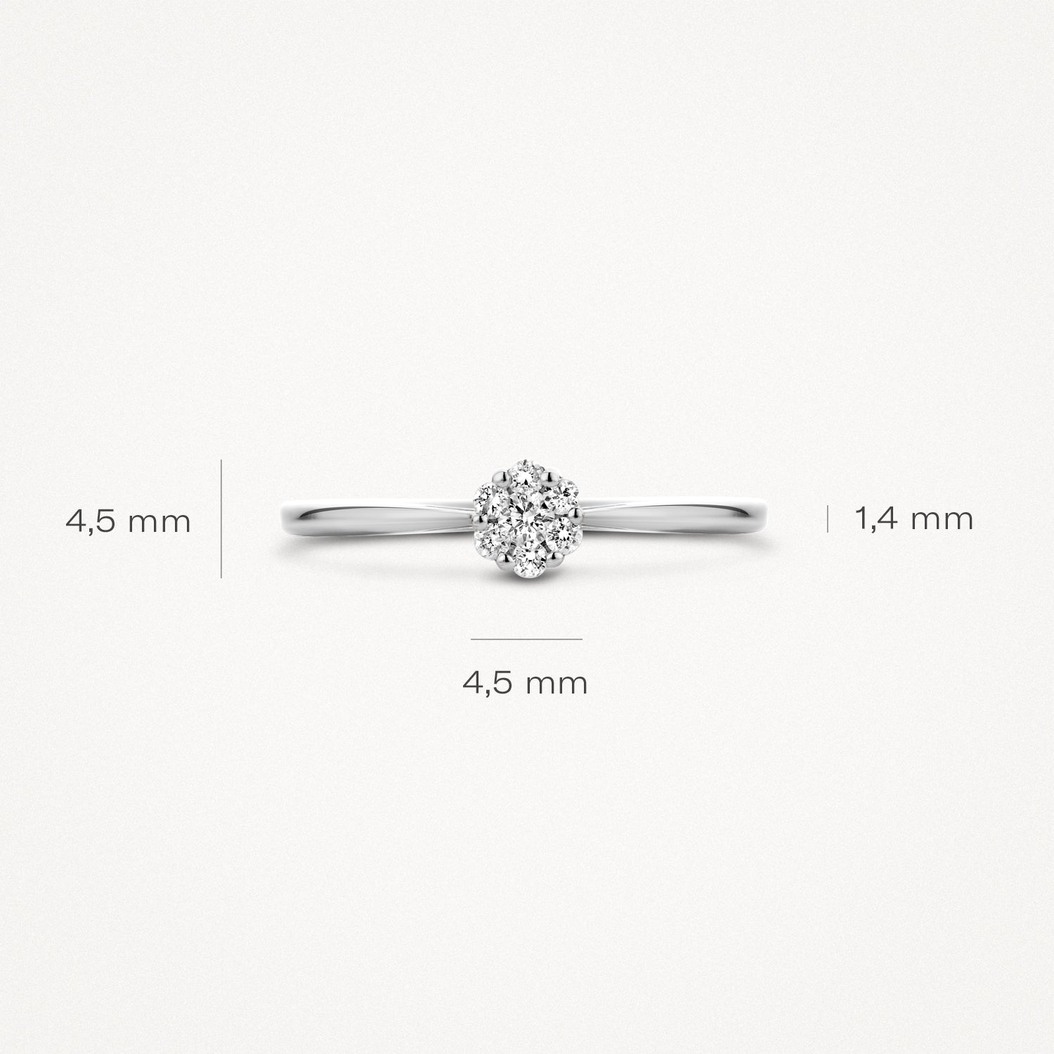 Ring 1610WDI - 14k Wit goud met Diamant
