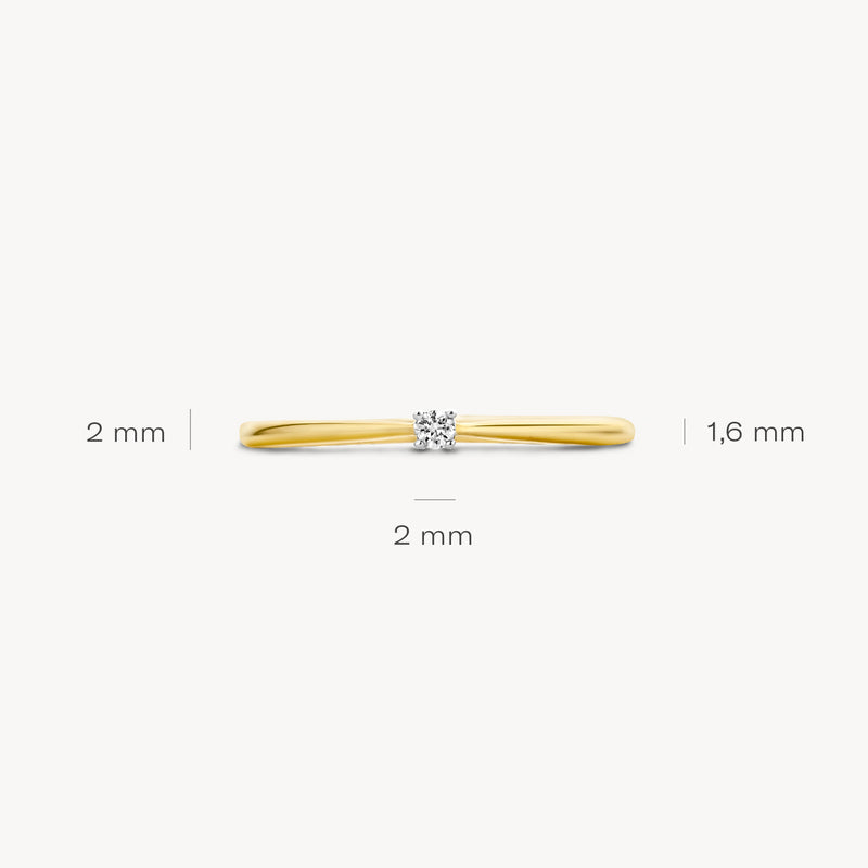 Ring 1620BDI - 14k Yellow and White Gold With Diamond