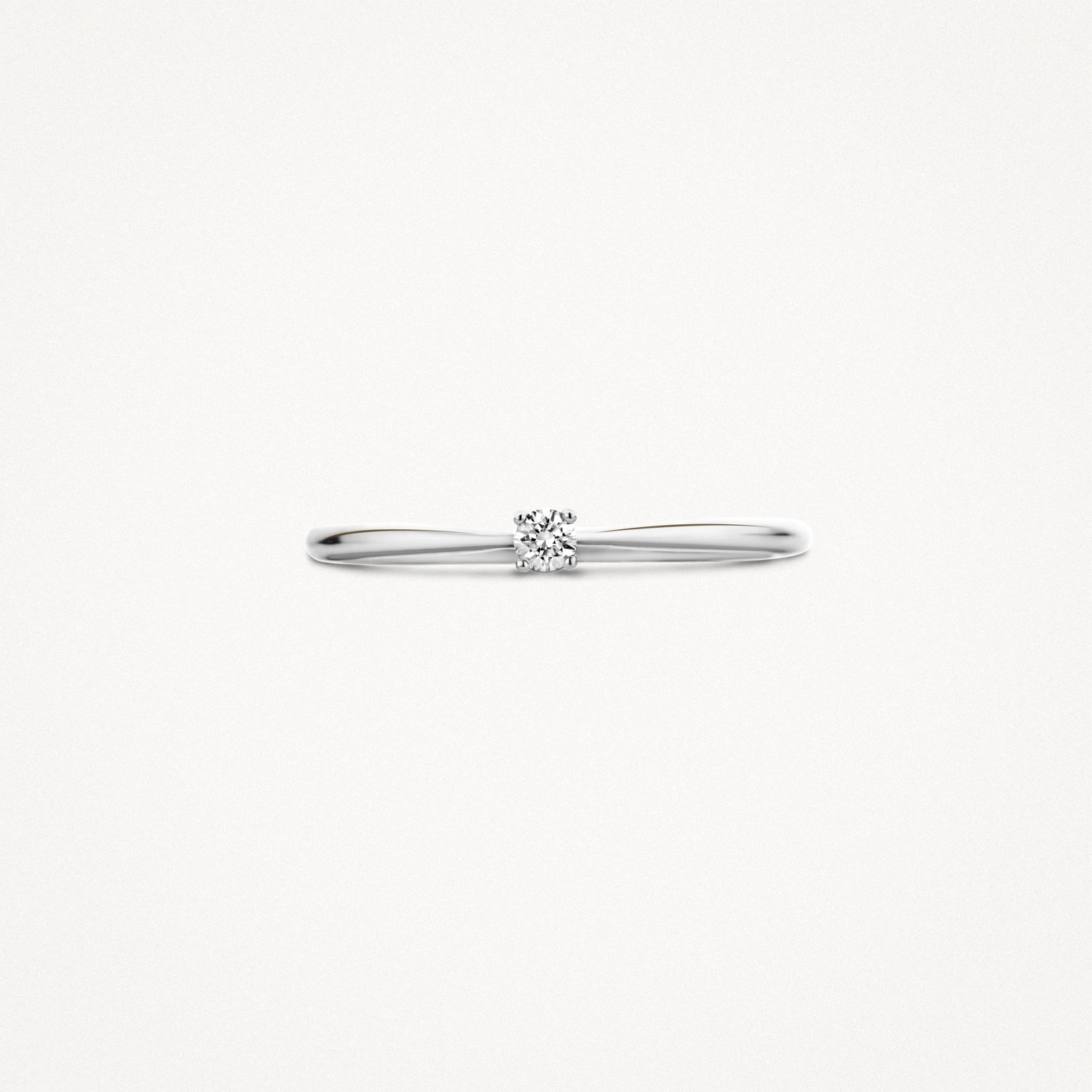 Solitaire ring diamant ⌀ 2,4 mm briljant geslepen 14k wit goud